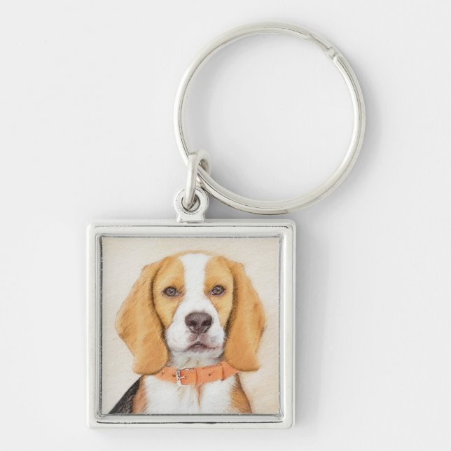 Chaveiro Beagle Hound Dog Painting Original Animal Art (Frente)