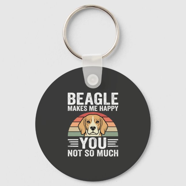 Chaveiro Beagle Me Faz Feliz Amante de Cachorro (Frente)