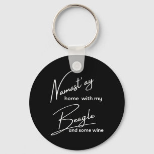 Chaveiro Beagle - Nama'stay Engraçado Para Amantes de Yoga