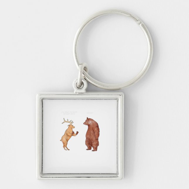 Chaveiro Bear Hands Oh Deer Funny Sayings Pun Gift  (Frente)