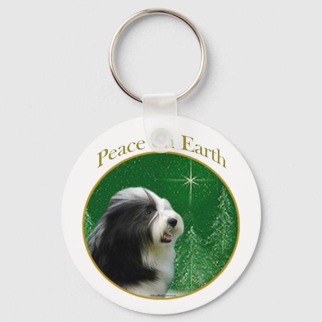 Chaveiro Bearded Collie Peace (Frente)