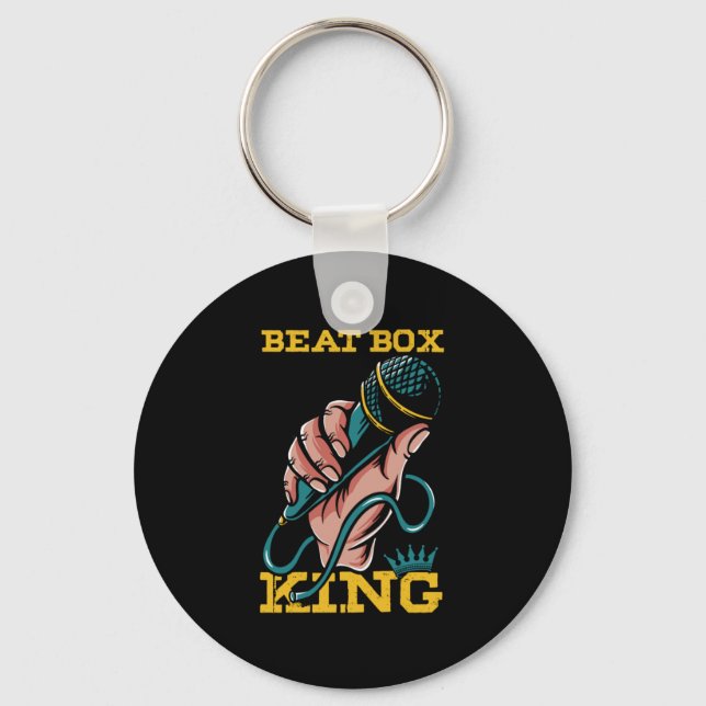 Chaveiro Beatbox King Microphone Rap Hiphop Beatboxer Gift (Frente)