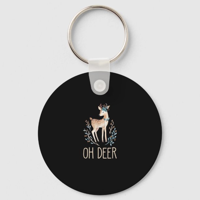 Chaveiro Beautiful Funny Deer Oh Deer Modern Design (Frente)