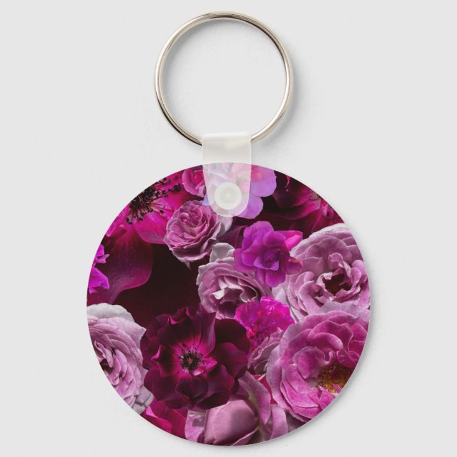 Chaveiro Beautiful Purple Rose Collage (Frente)