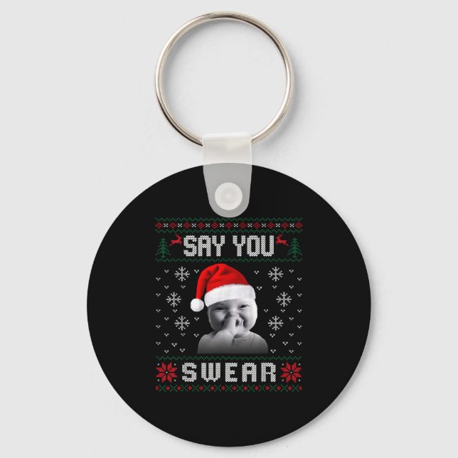 Chaveiro Bebê Ai Bebê Meme Brainrot Feio Natal Engraçado Ri (Frente)