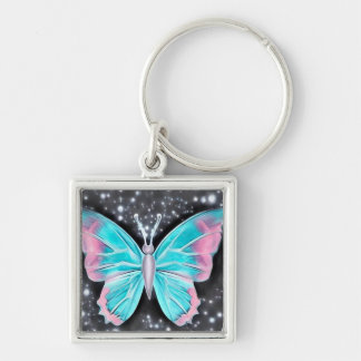 Chaveiro Bebê Azul e Borboleta Rosa