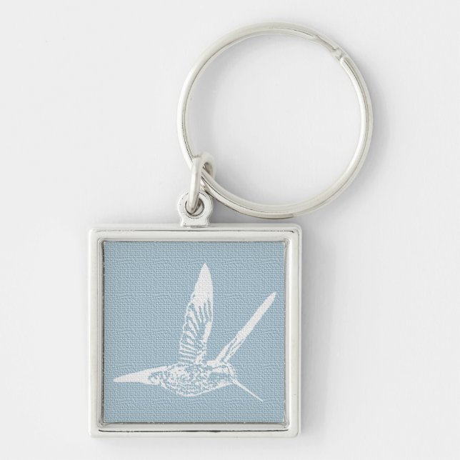 Chaveiro Bebê Azul e Branco Elegante (Frente)