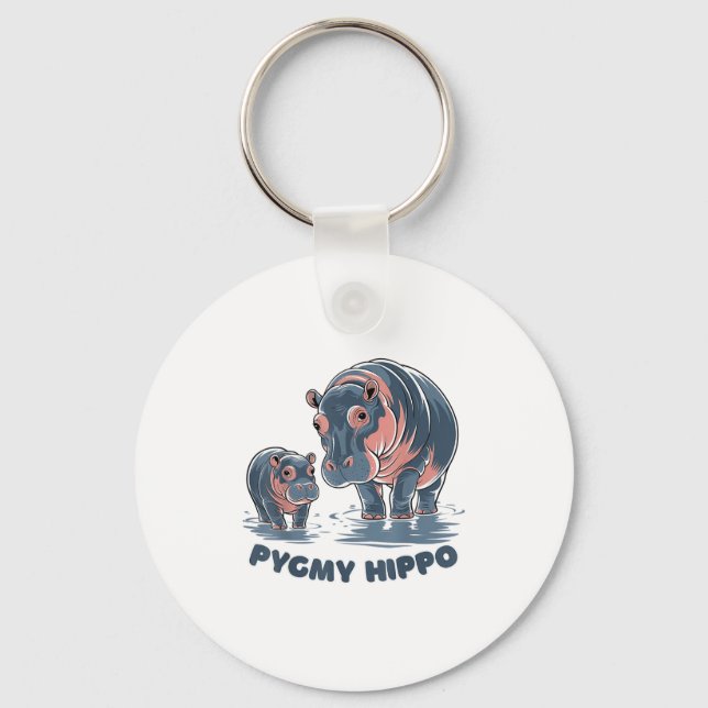 Chaveiro Bebê Fofo Hipopótamo Pigmó Moo Deng Zoo Divertido  (Frente)