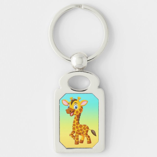 Chaveiro Bebê Girafa Fofo Sorriso Desenho Animado-35280 (Frente)