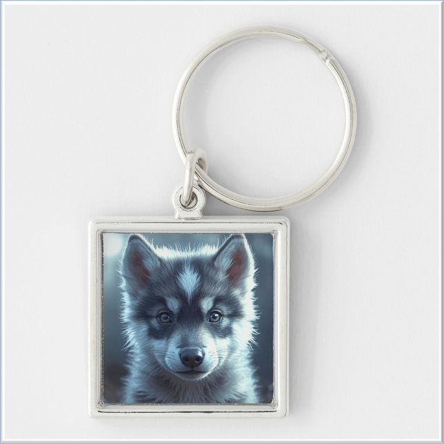 Chaveiro Bebê Lobo Adorável ao Luar (Criador carregado)