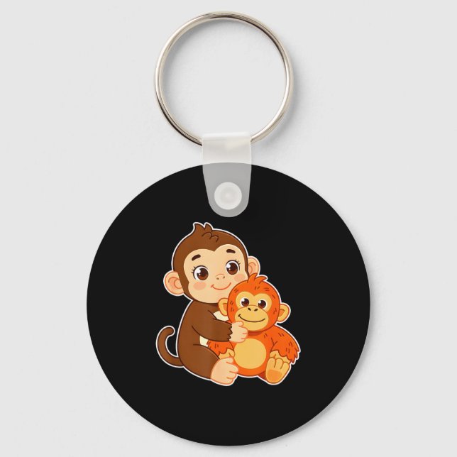 Chaveiro Bebê macaco engraçado com gráfico de camiseta de a (Frente)