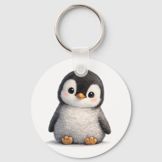 Chaveiro Bebê Pinguim Fofo – Design Macio e Adorável (Frente)