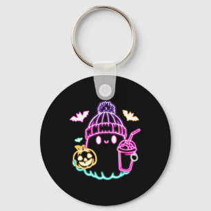 Chaveiro Bebendo De Café Fantasma Retro Ghost Spooky Hallow