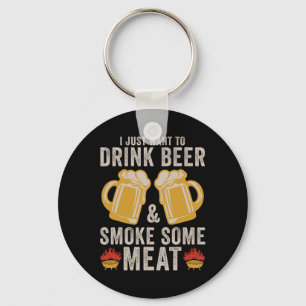Chaveiro Beber Cerveja E Fumar Alguns Grelhos De Churrasco 