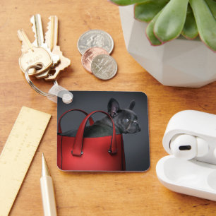 Chaveiro Bebês Mais Pobres   Buldogue francês Red Hand Bag