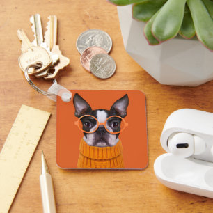 Chaveiro Bebês Mais Pobres   Orange Boston Terrier