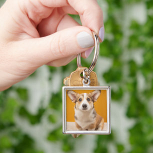 Chaveiro Bebês Mais Pobres Retrato de Corgi em laranja