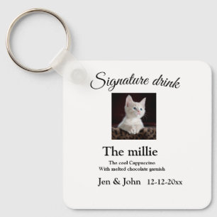 Chaveiro Bebida assinatura adicionar foto do animal nome da