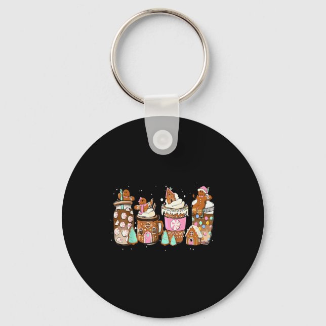 Chaveiro Bebida de Café de Natal com Biscoito de Gengibre C (Frente)