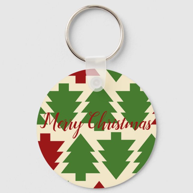 Chaveiro Bebida verde e vermelha de árvore de Natal (Frente)