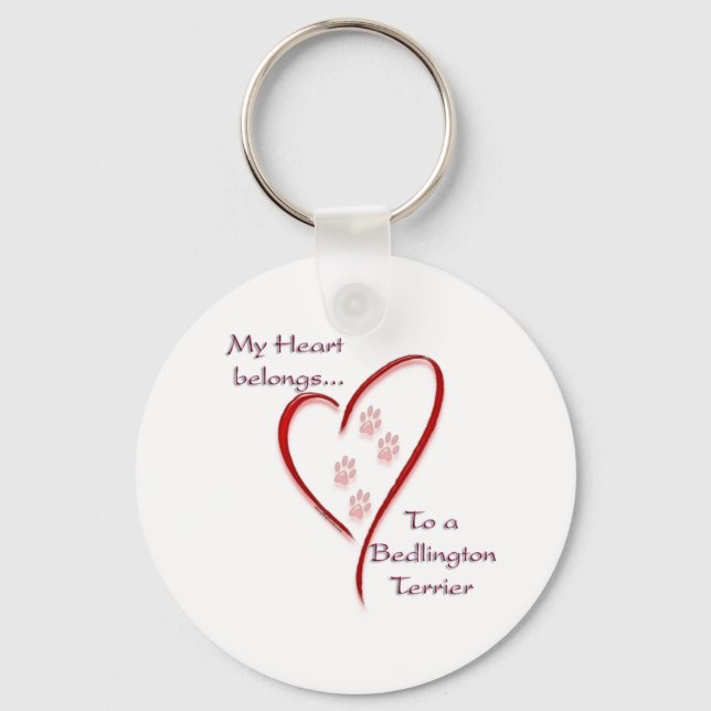 Chaveiro Bedlington Terrier Heart Pertence (Frente)