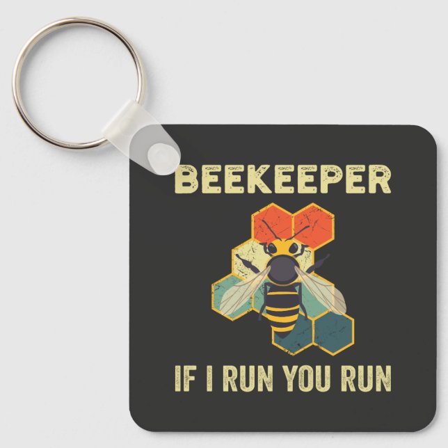 Chaveiro Beekeeper Honeycomb Apicultura Engraçada (Frente)