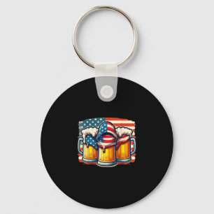 Chaveiro Beer American Flag 4 De Julho Bebendo De Homens