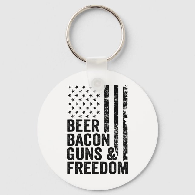 Chaveiro Beer Bycon Guns E Freedom Usa Churrasco Flag Ameri (Frente)