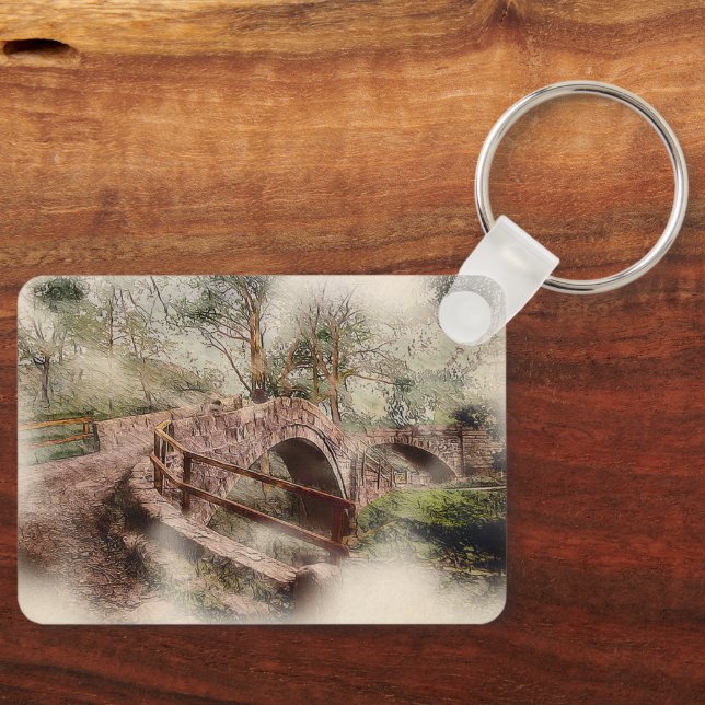 Chaveiro Beggars Bridge, Glaisdale - Watercolour Art (Frente)