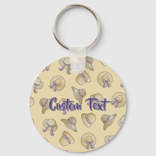 Chaveiro Beige do Chapéu de Verão feminino
