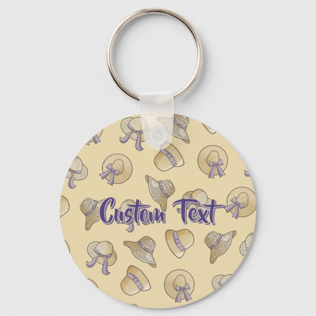 Chaveiro Beige do Chapéu de Verão feminino (Frente)