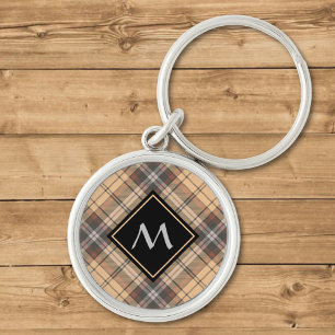 Chaveiro Beige e Brown Tartan