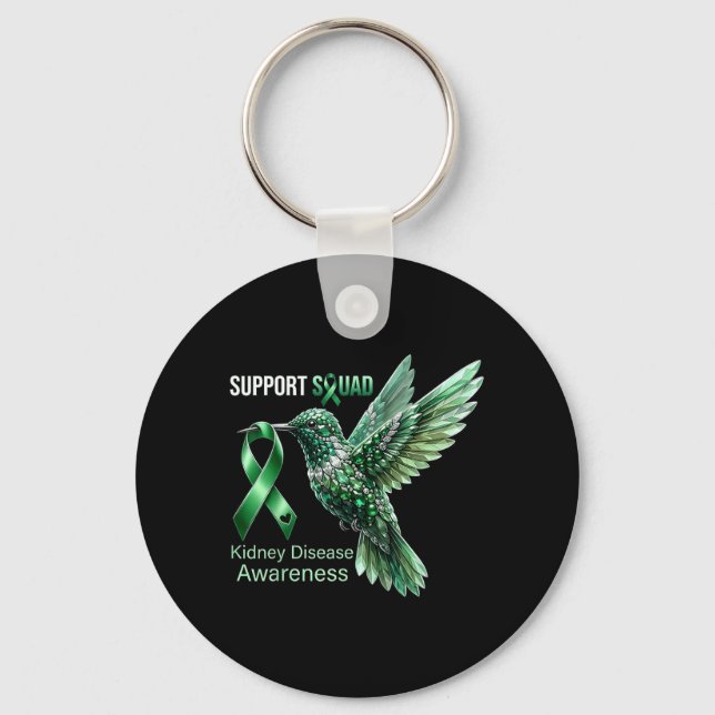 Chaveiro Beija-flor Faixa Verde Apoia Doença Renal (Frente)