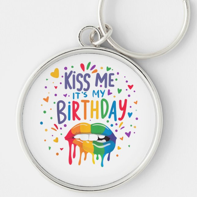 Chaveiro Beije Me É Meu Aniversário (Frente)