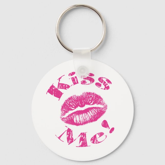 Chaveiro Beije-Me! Lábios rosa (Frente)