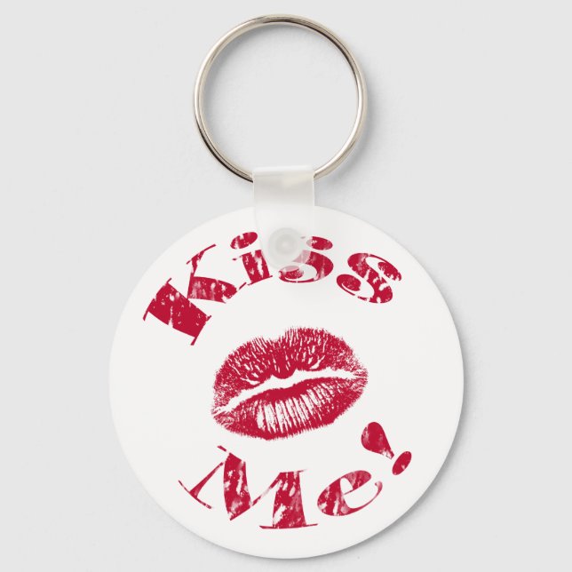 Chaveiro Beije-Me! Lábios vermelhos (Frente)