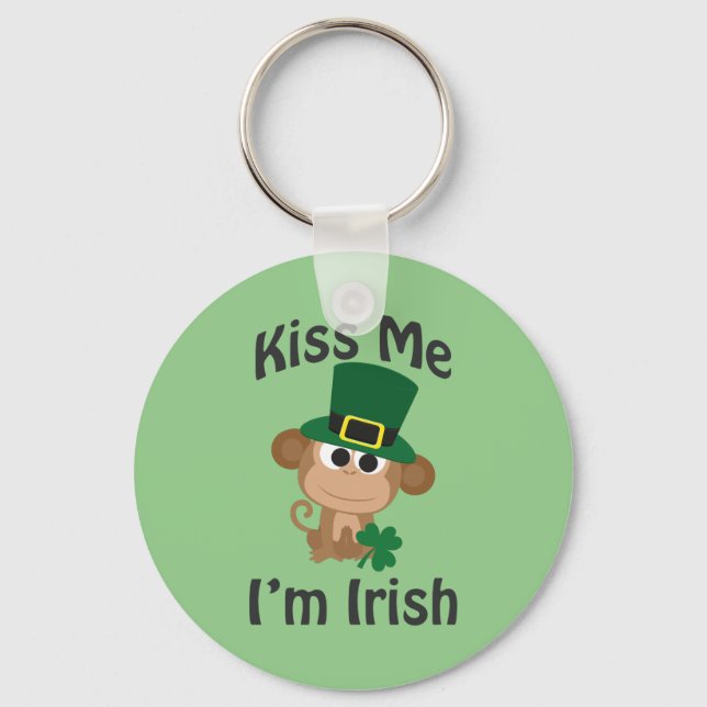 Chaveiro Beije-me, sou irlandês! Macaco (Frente)