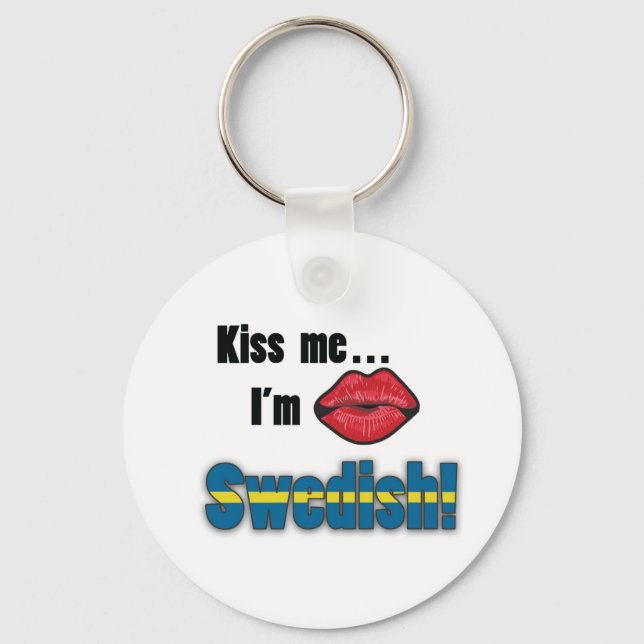 Chaveiro Beije-me, sou sueco (Frente)