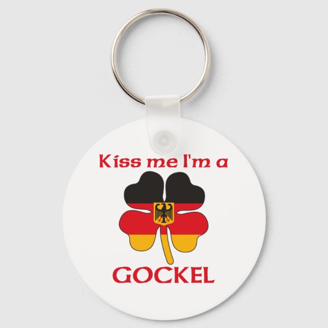 Chaveiro Beijo alemão personalizado Eu sou Gockel (Frente)