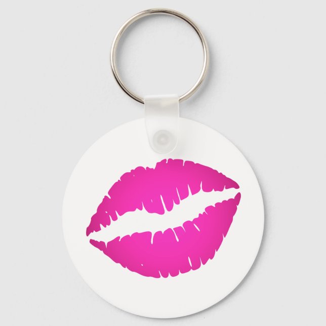 Chaveiro Beijo de Batom Ombre Rosa Quente (Frente)