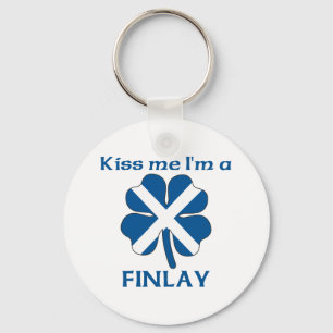 Chaveiro Beijo escocês personalizado Eu sou Finlay