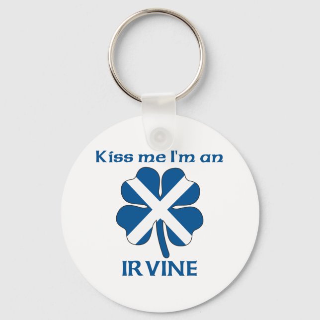 Chaveiro Beijo escocês personalizado Eu sou Irvine (Frente)