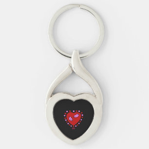 Chaveiro Beijos Cardíacos Adoráveis Twisted Heart Keychain