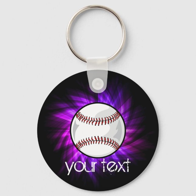Chaveiro Beisebol Roxo; Softball (Frente)