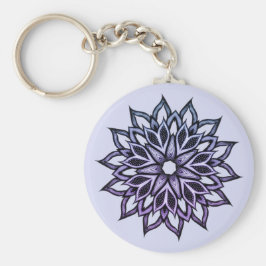 Chaveiro Bela Abstrato de Flor Violeta