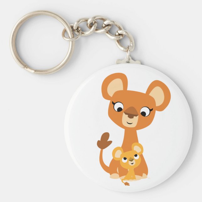 Chaveiro Bela animação Mãe Lionesa e Cub (Frente)