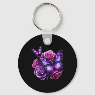 Chaveiro Bela Borboleta Rosa Roxa Amantes de Borboleta G