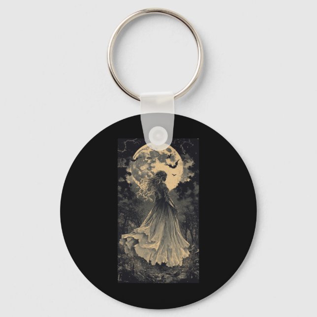 Chaveiro Bela Bruxa Fantasia Gótica Vampiro Luar (Frente)