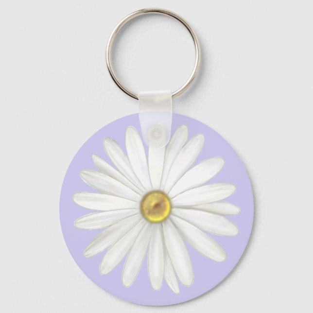 Chaveiro Bela Flor de Margarida em Periwinkle Claro (Frente)