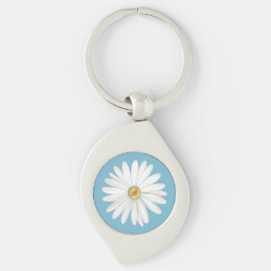 Chaveiro Bela Flor de Margarida em Turquesa